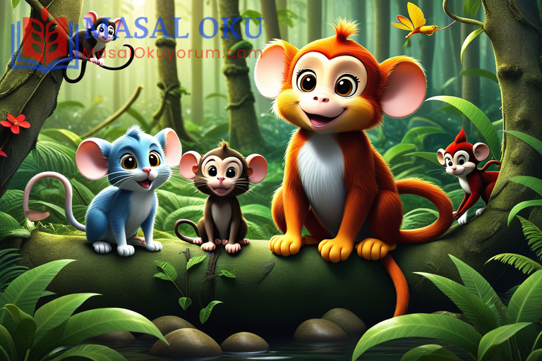 Ormanda Yaşayan Fare, Kedi ve Maymun